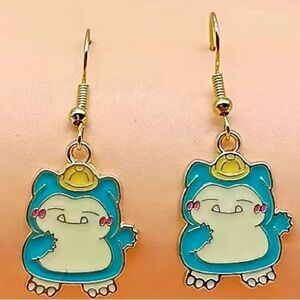 Pokémon - Snorlax with little yellow hat Earrings set - NWT - 1 inch